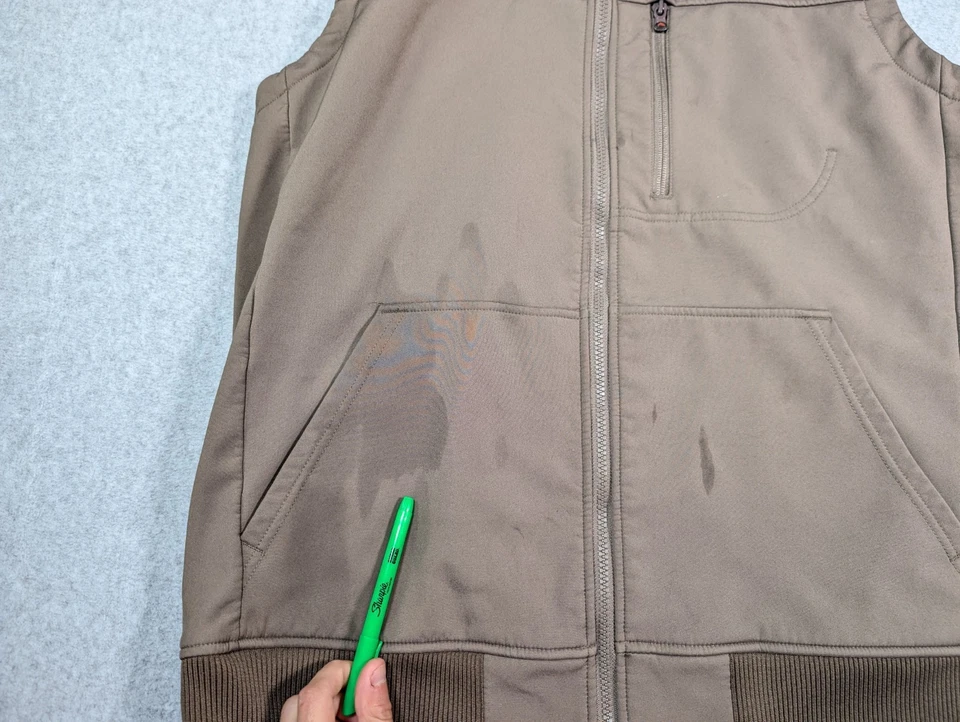 Simms Fishing Softshell Vest Mens XL Windproof Water Resistant Fleece Lined DMG! - Image 2 of 4