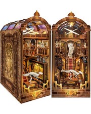 Quanquer DIY Book Nook Kit w/ LED Light - 3D Wooden Puzzle Dollhouse Miniature