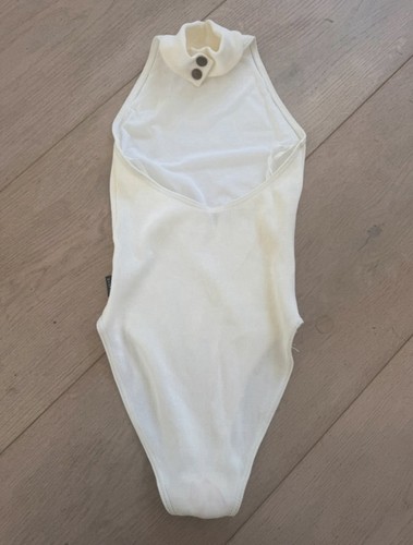 Body vintage anni 90 Marie Helvin in crema con schienale basso taglia S - Foto 2 di 14