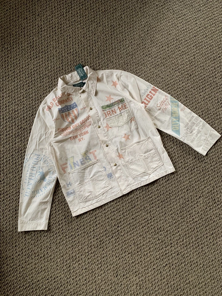 Новый с Ярлыками Polo Country Ralph Lauren джинсовой ткани графический художник куртка размер большой - Изображение 2 из 4
