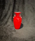 Vintage Mid Century Murano Art Glass Red Cased 8" Glass Vase