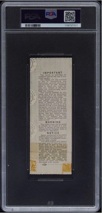 Johnny Bench Signed Baseball 1975 World Series Game 7 Ticket PSA/DNA Certified 9 - Image 3 of 3