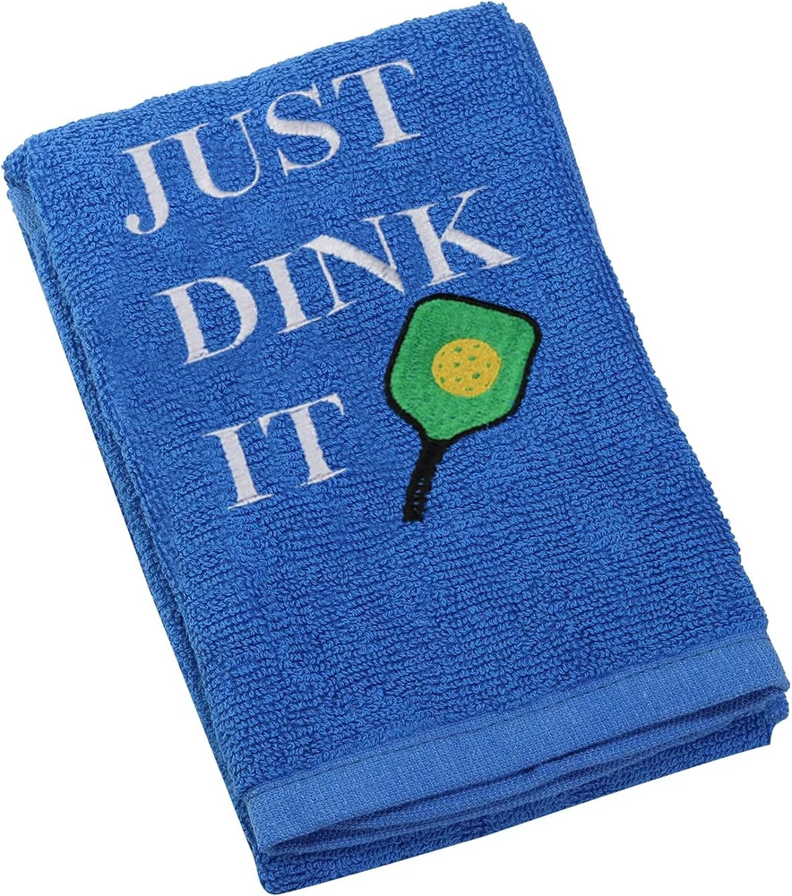 Pickleball Towel Just Dink It Embroidered Sports Teem Hand Gift Small