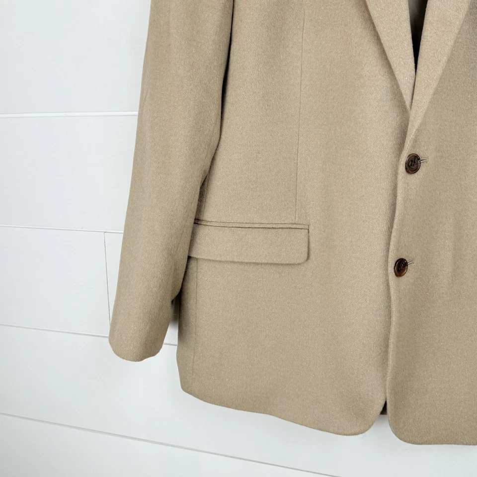 Blazer Lauren Ralph Lauren Hombres 46L Lana Seda Cachemira Chaqueta Tostado Clásico Foto 3 de 4