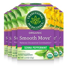 Traditional Medicinals Tea, Organic Smooth Move 16 Tea Bags Pack of 6
