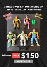 Vintage 1986 LJN Toys Bionic Six Diecast Metal Action Figures