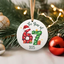 Year of Six Seven 2025 Ornament – Funny Meme Christmas Decor for Kids, Gen Alpha