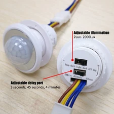 Adjustable Delay Embedded PIR Infrared Human Body Motion Sensor Light Switch