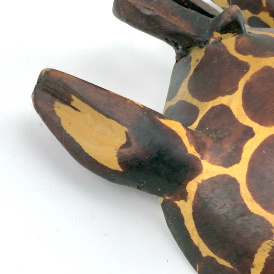 Giraffen Maske Holz | handgeschnitzte Wandmaske Afrika | ca. 22x12 cm | VTG Deko - Bild 4 von 4