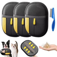 3pcs Pet Hair Remover, Electrostatic Removal Gloves, Reusable Cat ...