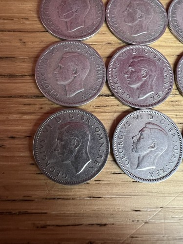 Lotto lavoro monete sei pence Giorgio VI 1939 1941 1942 1946-1951 X 9 monete - Foto 13 di 14