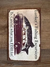 old tin signs vintage Fishing Tin Sighn