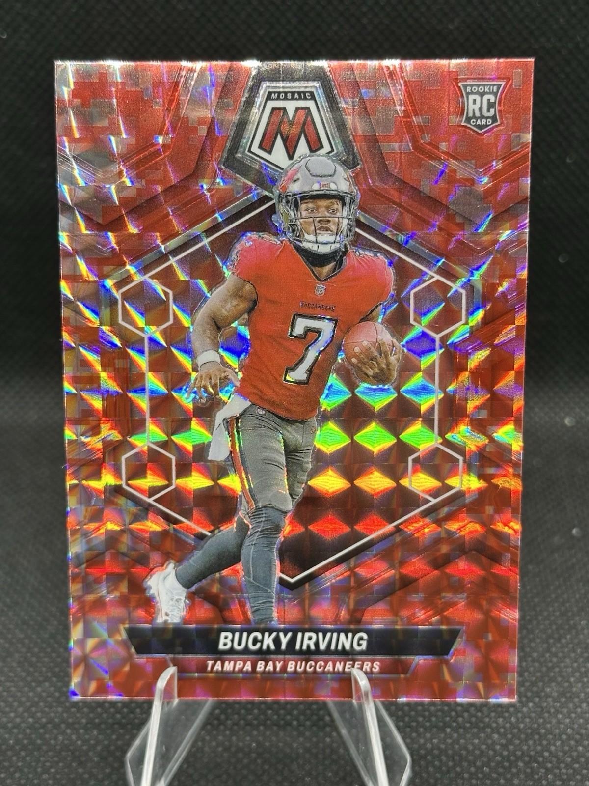 2024 Panini Mosaic - Bucky Irving #385 Red Camo Mosaic Prizm (RC) TB Buccaneers