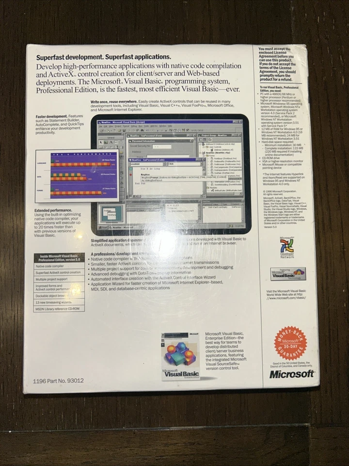 Microsoft Visual Basic Edición Profesional Versión 5.0 Académico NUEVO SELLADO Foto 2 de 4