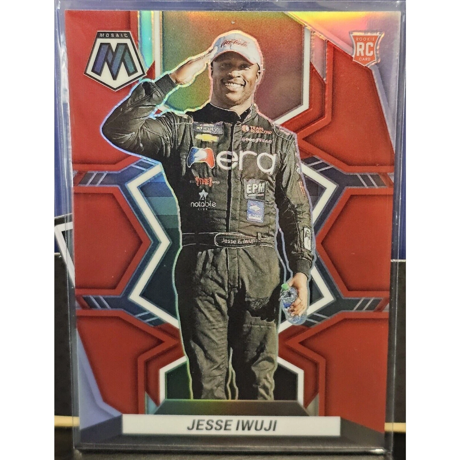 2023 Panini Chronicles Racing Mosaic Red #2 Jesse Iwuji 3/99 ROOKIE CARD RC