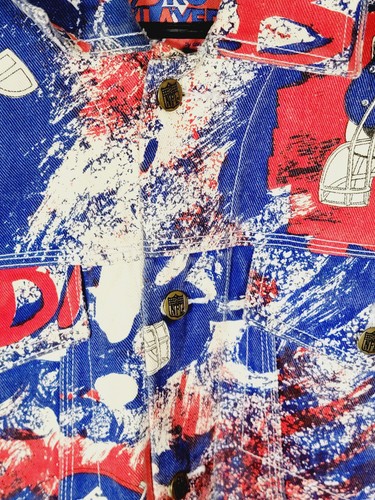 Pro Player New York Giants NFL Cotton Button Up Graphic Jean Jacket Size Medium - Picture 4 of 19