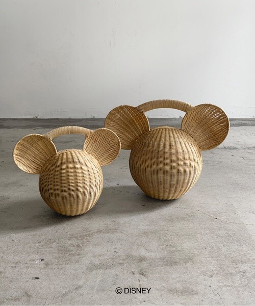 KIS Design MICKEY MOUSE Wicker bag S M Natural Black Rattan