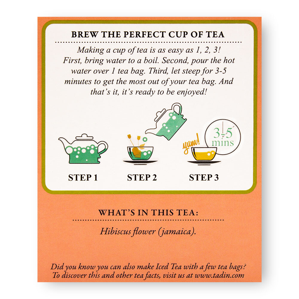 3 TADIN  HIBISCUS TEA HERBAL 24 BAGS