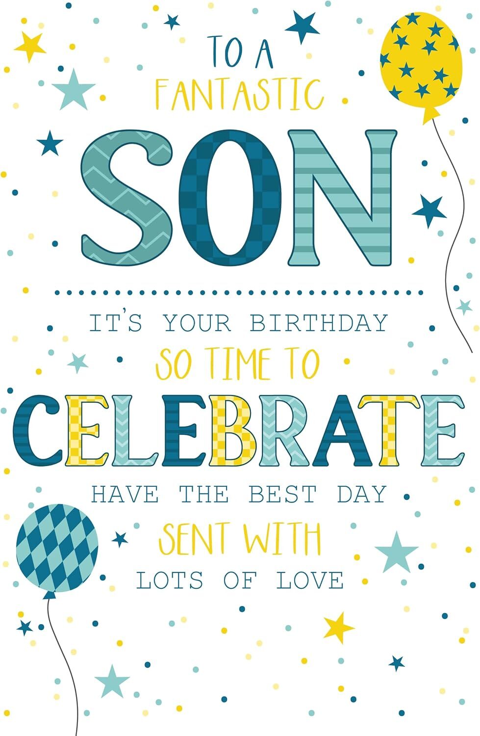 Birthday Card Son Male Foil Finish - 143 x 210 mm Cherry Orchard