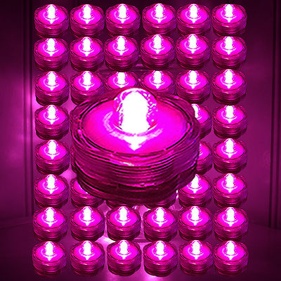 48 Pcs Multi-Color Changing Underwater LED Tealights - Submersible Battery Candles For Decor