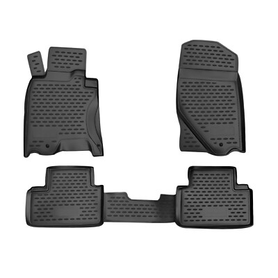 OMAC Floor Mats Liner for Infiniti G37 2008-2013 Black TPE All-Weather 4 Pcs