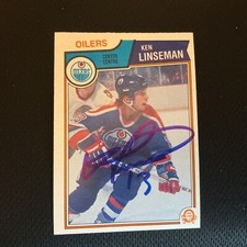 Autographed 1983-84 OPC. KEN LINSEMAN