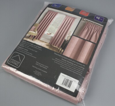 Enhanced Living Vorhang Paar blickdicht 117x137cm Kräuselband Rosé Matrix B14-54