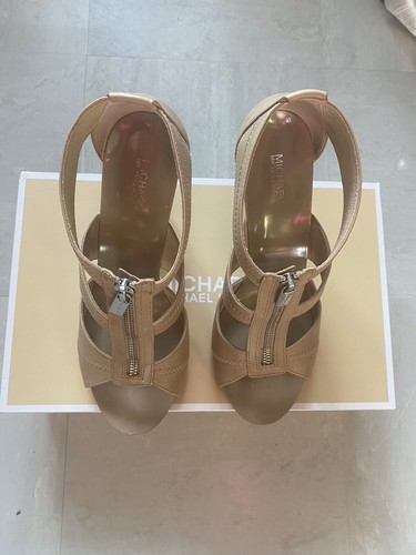 Michael Kors Berkley T Strap Open Toe Nude Sandals Size 9.5M UK 7 - Picture 4 of 19