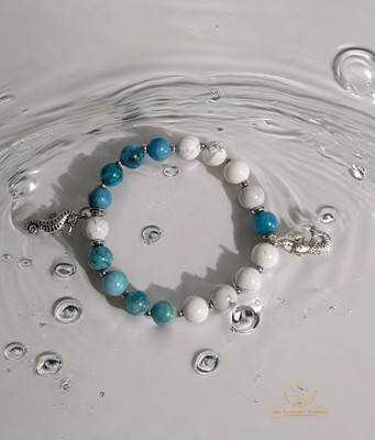 Natürliche hemimorphitweiße Howlite OM81024 Edelstein Kristall Heilarmbänder