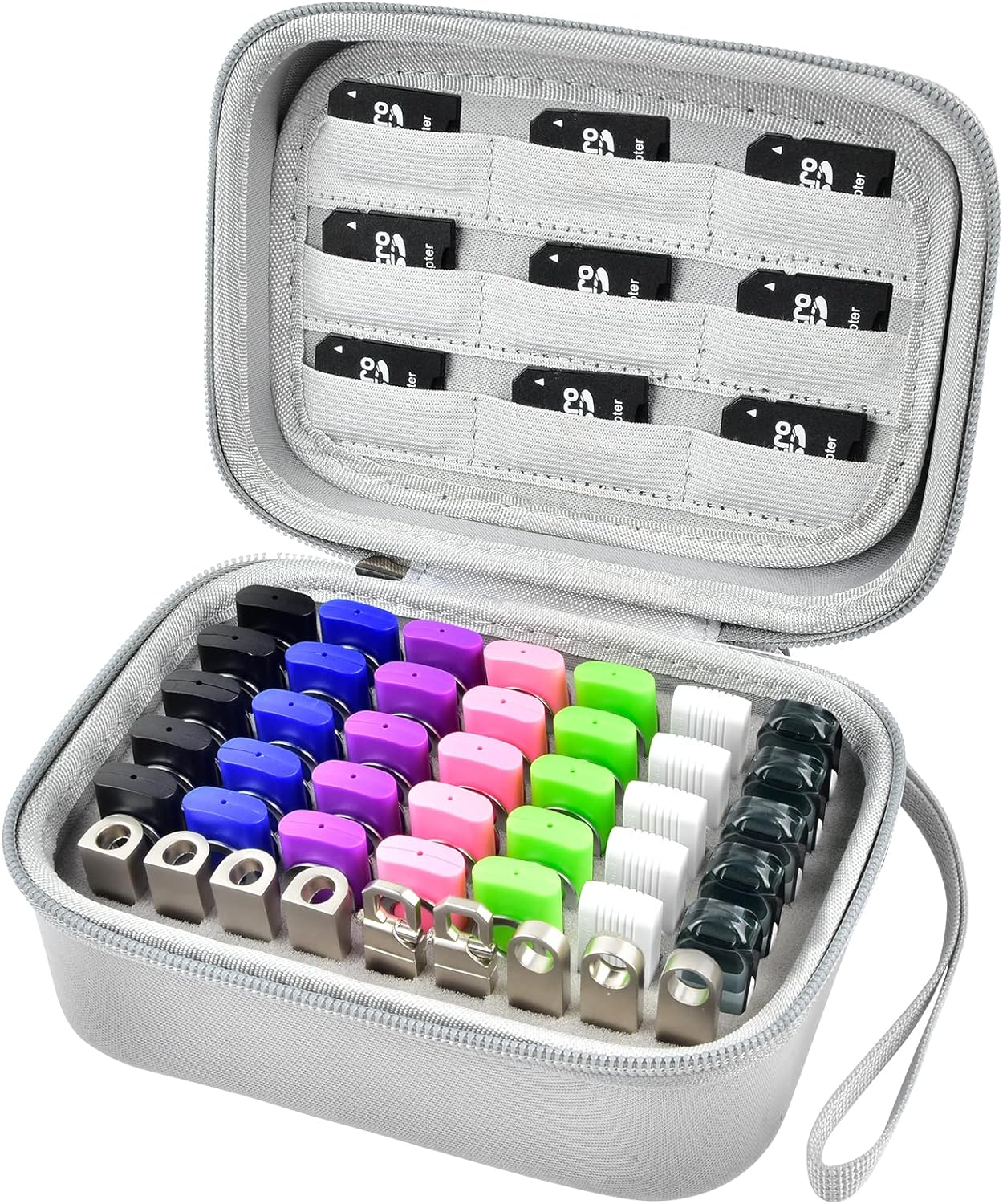 USB Flash Drive Case,Thumb Drive, Memory Card SD SDXC SDHC Card Holder Organizer-image