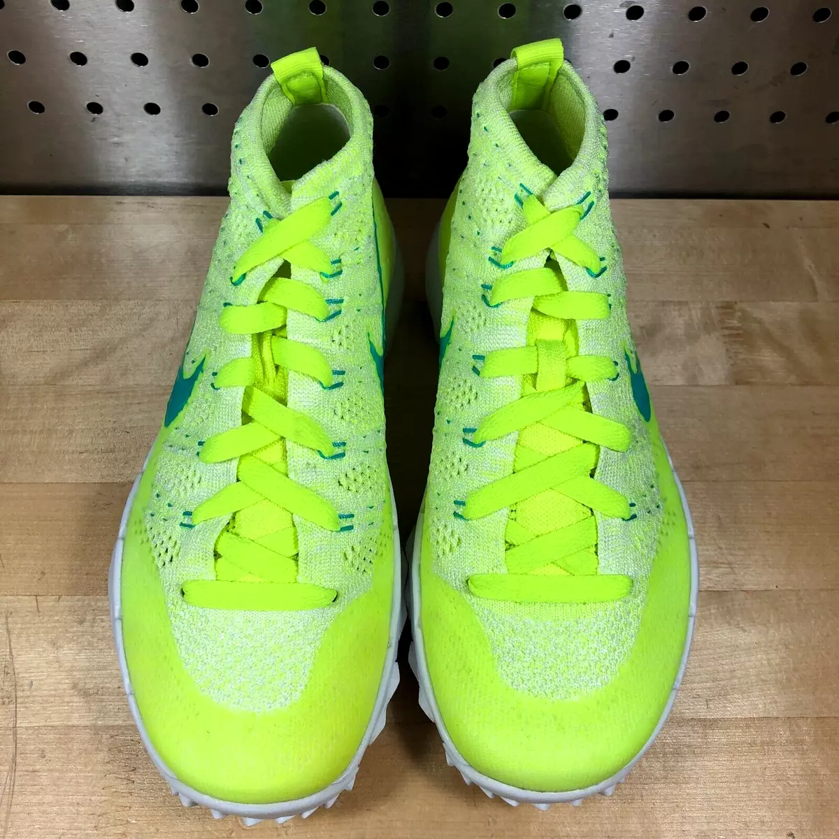 New Nike Flyknit Chukka Spikeless Golf Shoes Volt Blue 819006 700 Womens Sz 7
