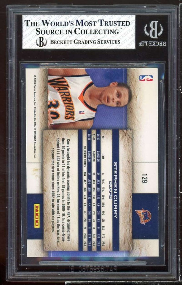 Stephen Curry Rookie Card 2009-10 Studio #129 BGS 7.5 (9.5 9