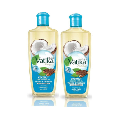 2X Vatika Naturals Coconut Enriched Hair Oil for Volume and Thickness 200ml