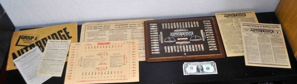 Vintage 1939 AutoBridge Travel Bridge Game. w/Game Sheet Packets & Strategies - Image 2 of 4