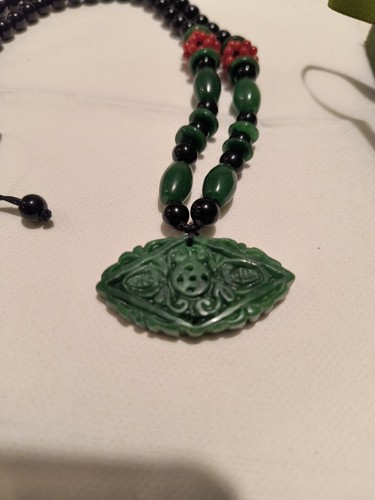Collar con cordón colgante de cuentas de jade. Colgante 1,8x0,8 pulgadas, nuevo en caja, Beijing - Imagen 7 de 15