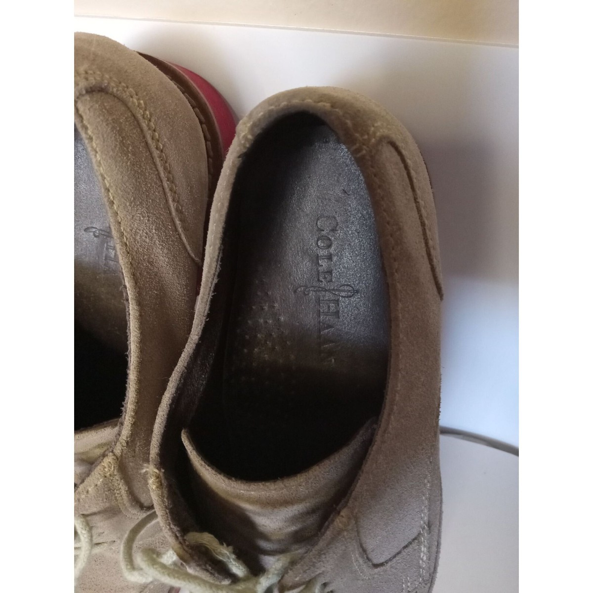 Cole Haan Men\'s Drake Suede Wingtip Oxfords C11216 Size 9 COLE HAAN Drake Eva 9 M Beige Suede Leather Wingtip Bluchers  main image 2