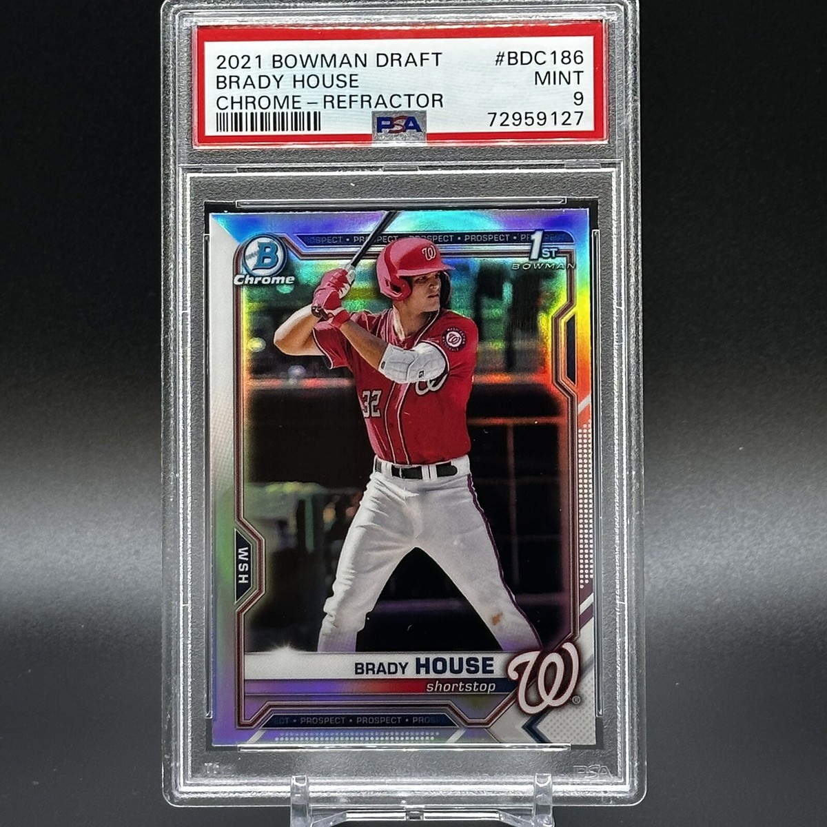 2021 Bowman Chrome Draft 1st Refractor Brady House - Nationals 