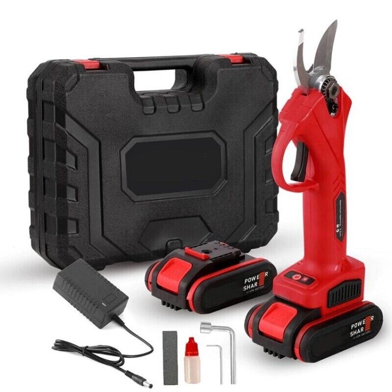 Cesoia Potatura Elettrica Professionale 2 Batterie Litio Taglio 30mm