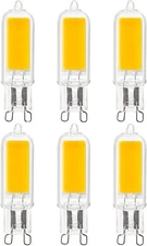 LED G9 Light Bulb 4W, 60W, 500LM, Bi Pin Base, Dimmable, UL Listed, 3000K, 6PK