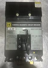 SQUARE D FH36015 3P 600V 15 amp  I line CIRCUIT BREAKER Used Surplus