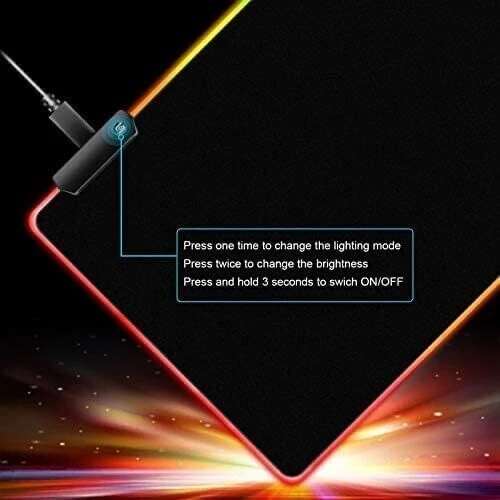 LED Lighting Gaming Mouse Keyboard Pad Mat For PC Laptop - Image 2 of 4