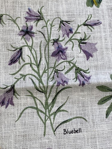 Vintage NWT Wild Flowers KAY DEE HAND PRINTS Linen Tea Towel Yellowstone V3 - Picture 6 of 15