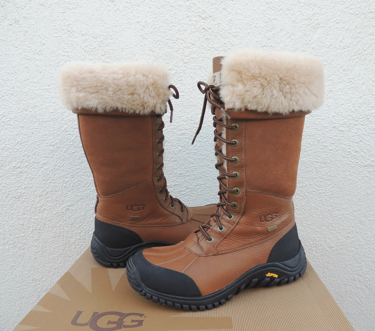 UGG TALL ADIRONDACK BROWN eVENT WATERPROOF SHEEPWOOL BOOTS US 5.5
