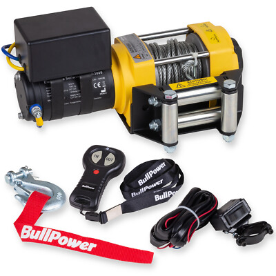 Elektrische Seilwinde Offroad PowerWinch 3000lbs ATV UTV Quad 12V Funk 1361kg