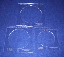 3 Piece Inside Circle Set w/Rulers  1/4" Thick -  Long Arm- For 1/4" Foot