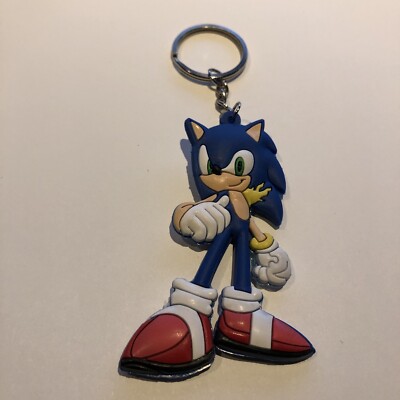 Sonic Hedgehog Rubber Two Sided Sega Character Video Game Keychain Zipper Pull