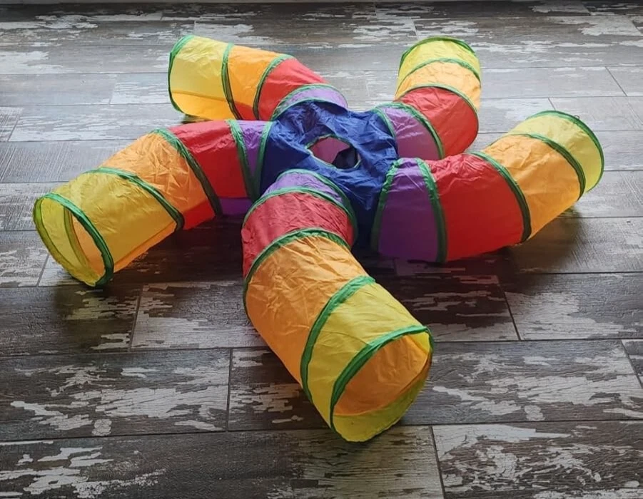 Cat Tunnel for Indoor Cats, 5 Way Large Cat Tube with Play Ball, S-Shaped Folded