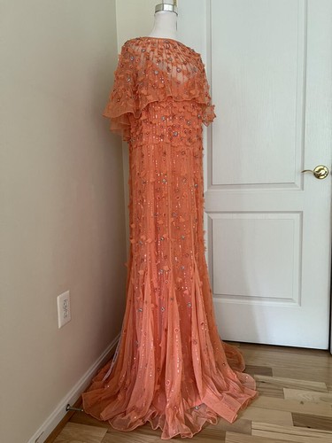 Vestido MAC DUGGAL Adornado Ilusión Manga Capa Talla 18US $698 - Imagen 8 de 15