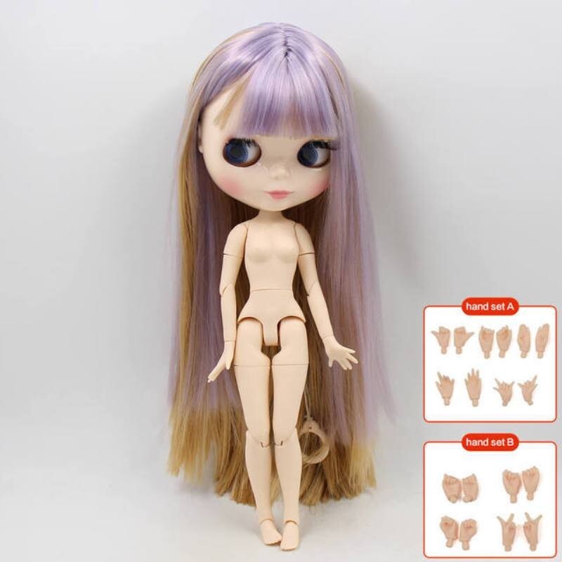 Blythe Doll Double Laminated Hair Nude Jointed Body Shiny Face Puppet Toys Gifts