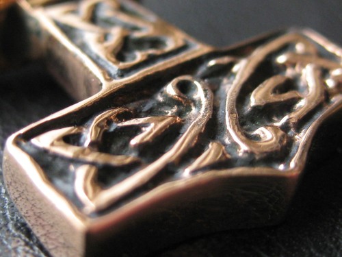 Thor s Hammer massiver Anhänger Bronze Thor Hammer Mjölnir beidseitig / BA 400 - Bild 7 von 9